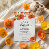 Invitation Élégant Baby shower de pavot doré