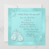 Invitation Elégant Baby shower de robe bleu Turquoise (Dos)