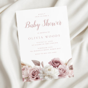 Invitation Élégant Baby shower de Roses Roses Roses Roses Ros
