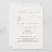 Invitation Élégant Baby shower de script de perle d'ivoire (Devant)