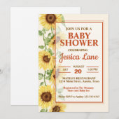 Invitation Élégant Baby shower de tournesol (Devant / Derrière)