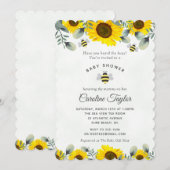Invitation Élégant Baby shower de tournesols comme Can Bee (Devant / Derrière)