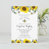 Invitation Élégant Baby shower de tournesols comme Can Bee (Debout devant)