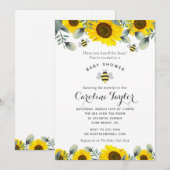 Invitation Élégant Baby shower de tournesols comme Can Bee (Devant / Derrière)