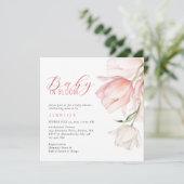 Invitation Elégant Baby shower de Tulipe Aquarelle (Debout devant)