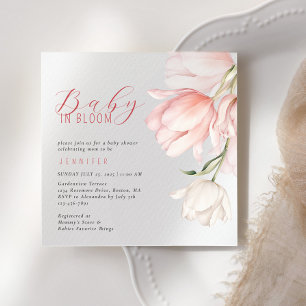 Invitation Elégant Baby shower de Tulipe Aquarelle