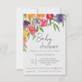 Invitation Élégant Baby shower de tulipes brillantes en fleur (Devant)