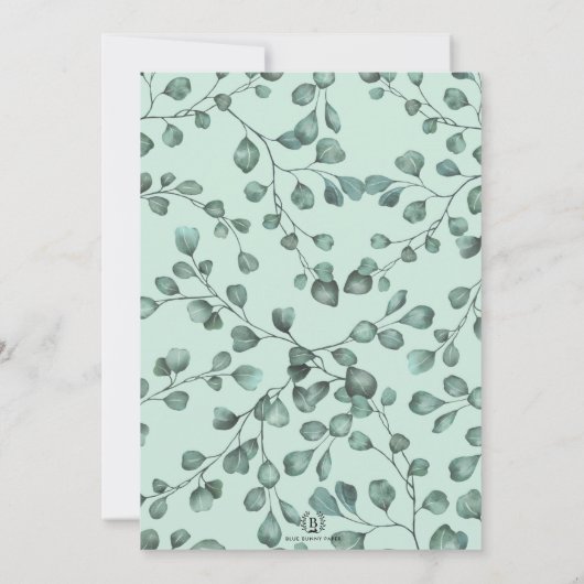 Invitation Élégant Baby shower de verdure des Eucalyptus des (Dos)