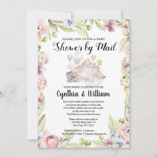 Invitation Elégant Baby shower de verdure florale par Mail