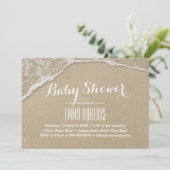 Invitation Elégant Baby shower d'eau de mer et de plage (Debout devant)
