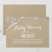Invitation Elégant Baby shower d'eau de mer et de plage (Devant / Derrière)