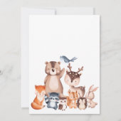 Invitation Élégant Baby shower des amis de la forêt animale f (Dos)