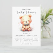 Invitation Élégant Baby shower d'ours imprimable (Debout devant)