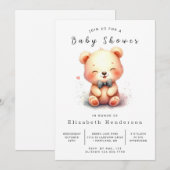 Invitation Élégant Baby shower d'ours imprimable (Devant / Derrière)