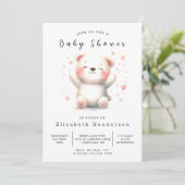 Invitation Élégant Baby shower d'ours imprimable (Debout devant)