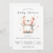 Invitation Élégant Baby shower d'ours imprimable (Devant / Derrière)