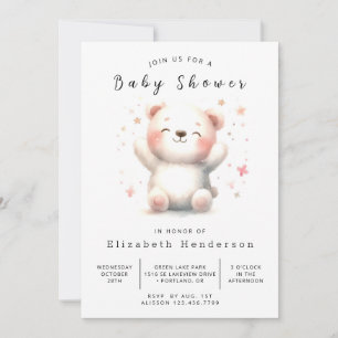Invitation Élégant Baby shower d'ours imprimable
