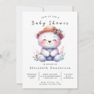 Invitation Élégant Baby shower d'ours personnalisé
