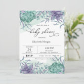 Invitation Elégant Baby shower du désert succulent (Debout devant)