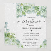 Invitation Elégant Baby shower Eucalyptus aquarelle (Devant / Derrière)