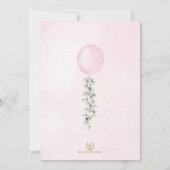 Invitation Élégant Baby shower Eucalyptus Balloon Rose (Dos)