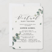 Invitation Élégant Baby shower Eucalyptus Floral VIRTUTAL (Devant)