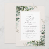 Invitation Elégant Baby shower Eucalyptus verdoyant (Devant / Derrière)