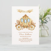 Invitation Élégant Baby shower Fairytale Prince Carriage (Debout devant)