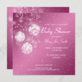 Invitation Élégant Baby shower Festive Baubles rose (Devant / Derrière)