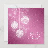 Invitation Élégant Baby shower Festive Baubles rose (Dos)