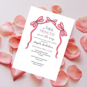 Invitation Élégant Baby shower fille princesse petite corne r