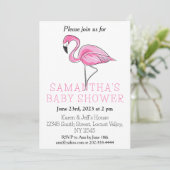 Invitation Élégant Baby shower Flamant rose rose moderne (Debout devant)