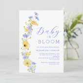 Invitation Élégant Baby shower Fleur sauvage (Debout devant)