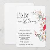Invitation Elegant Baby shower Fleur sauvage Boho (Devant / Derrière)
