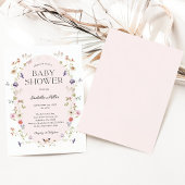 Invitation Elégant Baby shower Fleur sauvage fille