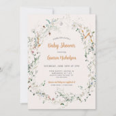 Invitation Élégant baby shower Fleur sauvage Petite (Devant)