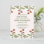 Invitation Elégant baby shower floral anthurium ajouter des d (Debout devant)