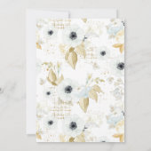 Invitation Elégant Baby shower floral bleu et blanc printemps (Dos)