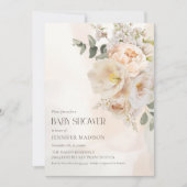 Invitation Élégant Baby shower Floral Eucalyptus (Devant)