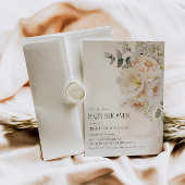 Invitation Élégant Baby shower Floral Eucalyptus