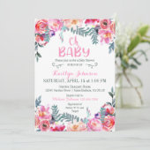 Invitation Elégant Baby shower Floral Moderne (Debout devant)