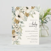 Invitation Élégant Baby shower Floral Moderne (Debout devant)