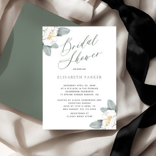 Invitation Élégant baby shower floral moderne aquarelle