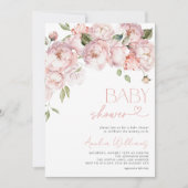 Invitation Élégant Baby shower Floral Moderne Fille (Devant)