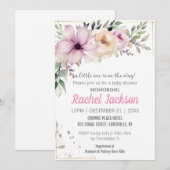 Invitation Elégant Baby shower Floral Peinture Botanique (Devant / Derrière)