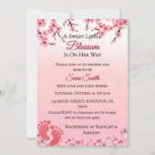 Invitation Élégant Baby shower floral rose Fleur de Cerisier (Devant)