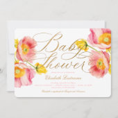 Invitation Élégant Baby shower floral rose pâle (Devant)