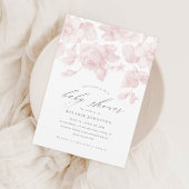 Invitation Élégant Baby shower Floral Script rose