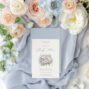 Invitation Élégant Baby shower floral sophistiqué