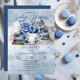 Invitation Elégant Baby shower Floral Teacup